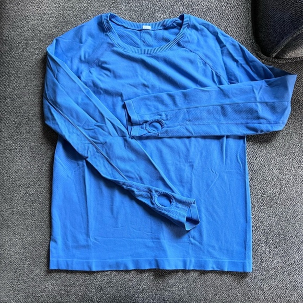 90 Degrees by Reflex Women’s blue long sleeve exercise shirt size L